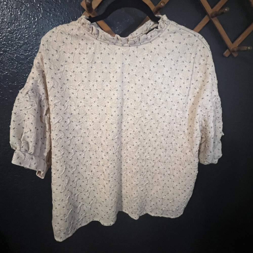 Boho oversized peasant top